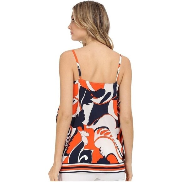 Trina Turk Patterned Silk Tank Top Small - Picture 6 of 6